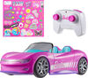 Hot Wheels RC Barbie Convertible, Battery Powered Remote Control Toy Car, Fits 2 Barbie Dolls