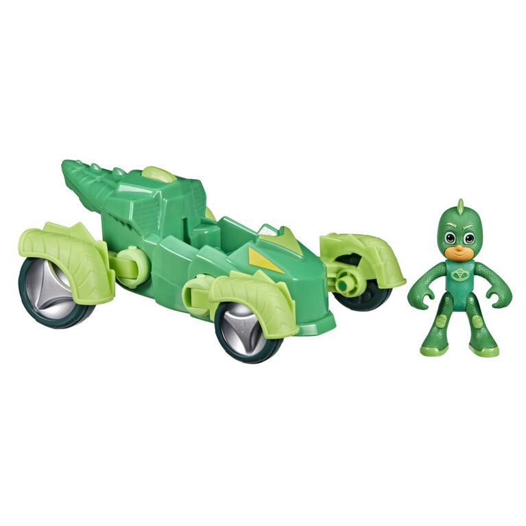 PJ Masks Gekko Deluxe Vehicle Preschool Toy, Gekko-Mobile Car with 2 Wheel Modes and Gekko Action Figure
