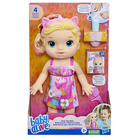Baby Alive poup&eacute;e B&eacute;b&eacute; beaut&eacute; 32,5 cm &agrave; baigner, th&egrave;me licorne, maquillage et ongles magiques, cheveux blonds, enfants