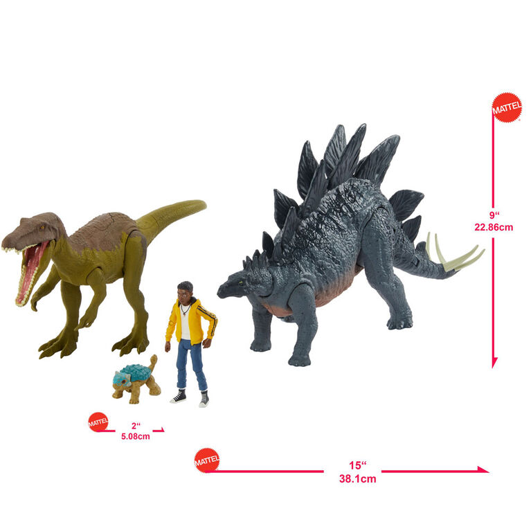 Jurassic World HBT63 - Mini arène de combat et jeu avec 6 figurines  dinosaures, 2 lance-disques, aire de jeu à plusieurs niveaux - Jouet  dinosaure à partir de 4 ans : : Jouets