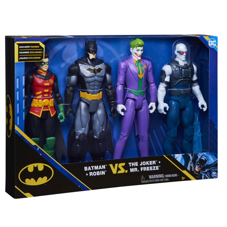 DC Comics, Batman and Robin vs. The Joker and Mr. Freeze, 12-inch Action  Figures