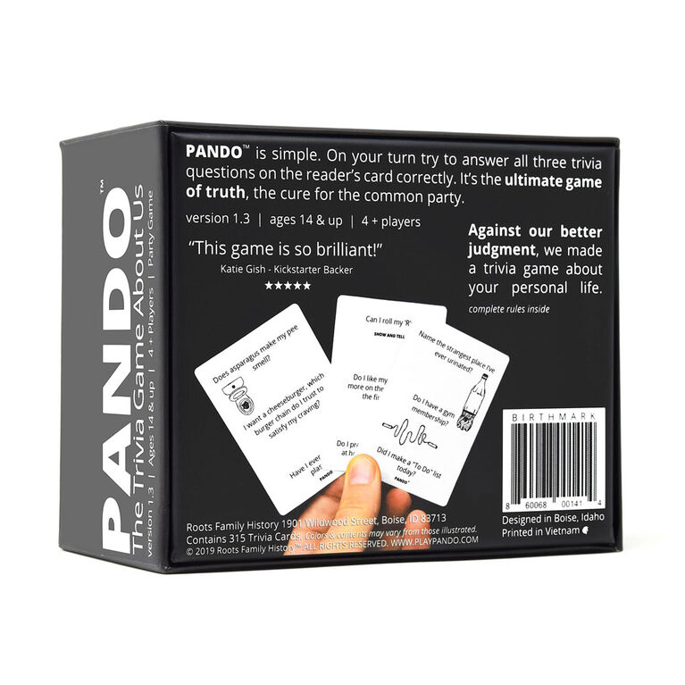 PANDO - Le Jeu-Questionnaire À Propos De Nous - Édition anglaise