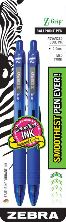Stylo à bille rétractable Z-Grip, encre bleu, paquet de 2