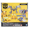 Transformers Buzzworthy Bumblebee Dino Combiner Bumbleswoop, figurines articulées de 11 cm - Notre exclusivité