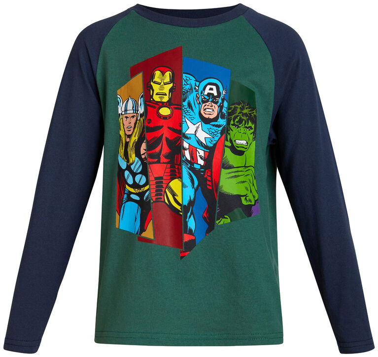 Marvel - t-shirt à manches longues - Avengers / vert / 5T