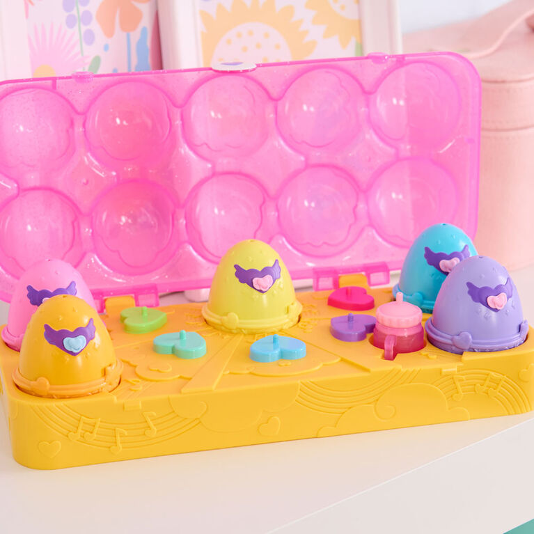 Hatchimals Alive, Pink & Yellow Egg Carton Toy with 6 Mini Figures in Self-Hatching Eggs, 11 Accessories
