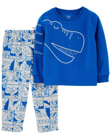 Carter's Two Piece Dinosaur Fleece Pajamas Blue  5T
