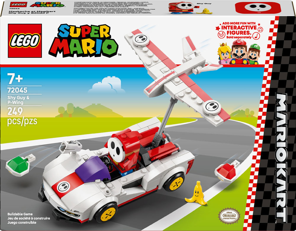 LEGO Super Mario: Mario Kart - Shy Guy & P-Wing Building Toy - Pretend Play Set for Ages 7+ - 72045