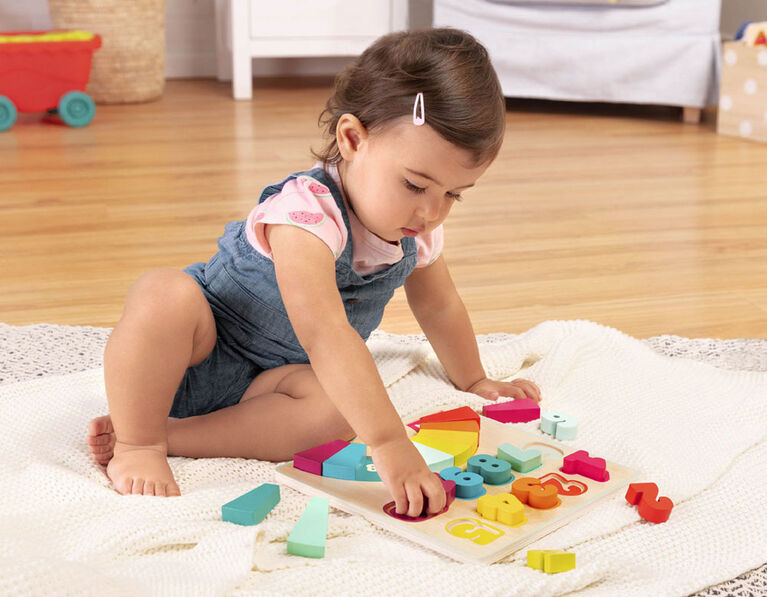 Puzzle de nombres en bois, Counting Rainbows, B. toys