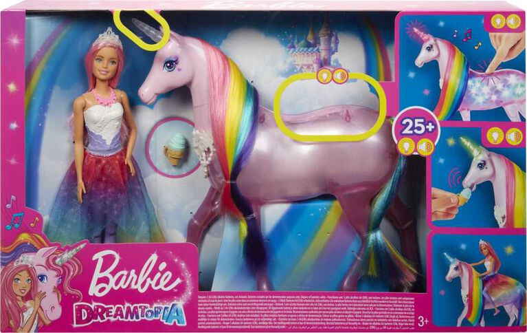 Licorne Lumières Magiques Barbie Dreamtopia avec lumières et sons