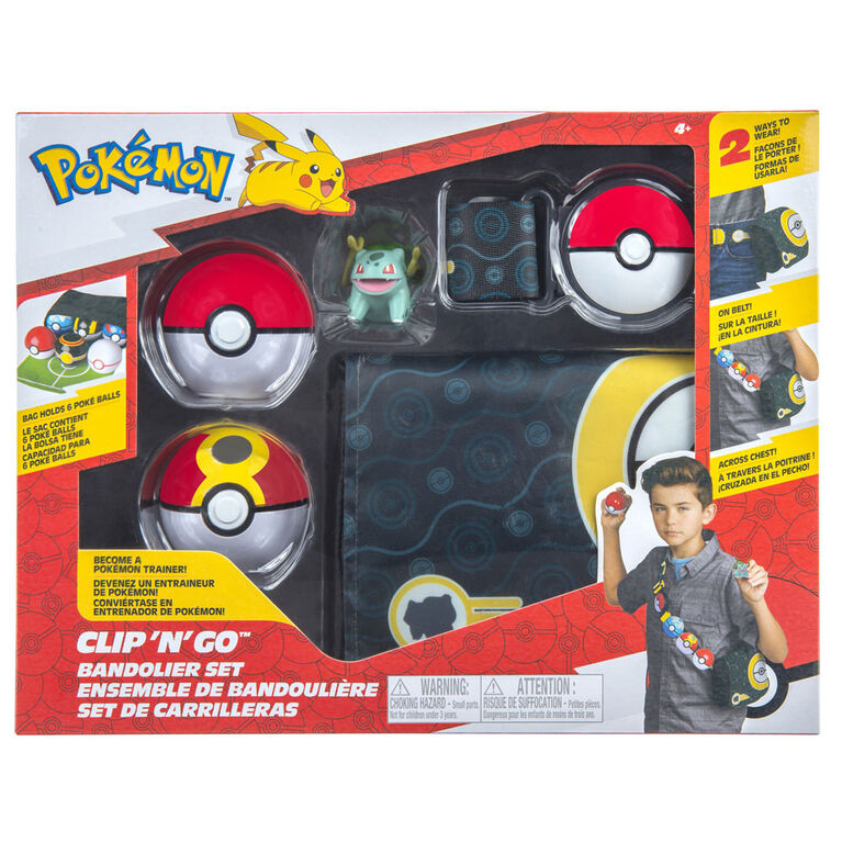 Ensemble de bandoulière Pokémon - Bulbizarre (Bulbasaur) + Poké Ball + Bis Ball (Repeat Ball)