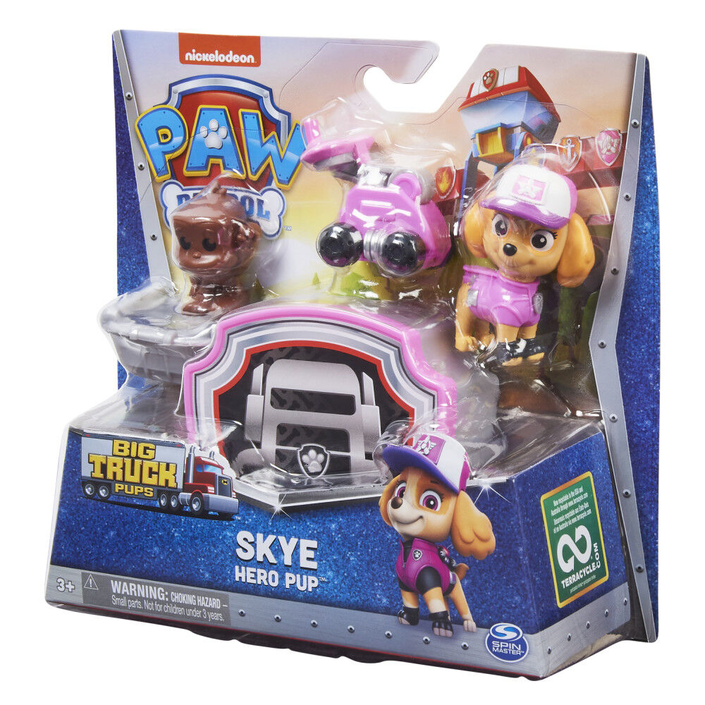 PAW Patrol, Big Truck Pups Skye Action Figure with Clip-on Rescue Drone