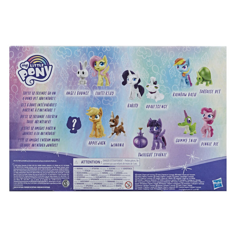 My Little Pony Collection Pony Pet Friends - 12 Pony and Animal 1.5-Inch Figures, Including 1 Mystery Toy - R Exclusive