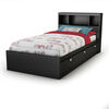 Spark Mate's Platform Storage Bed with 3 Drawers- Pure Black