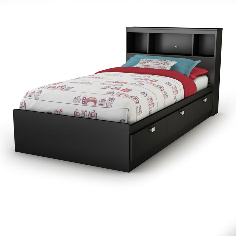 Spark Twin Bookcase Headboard Pure Black