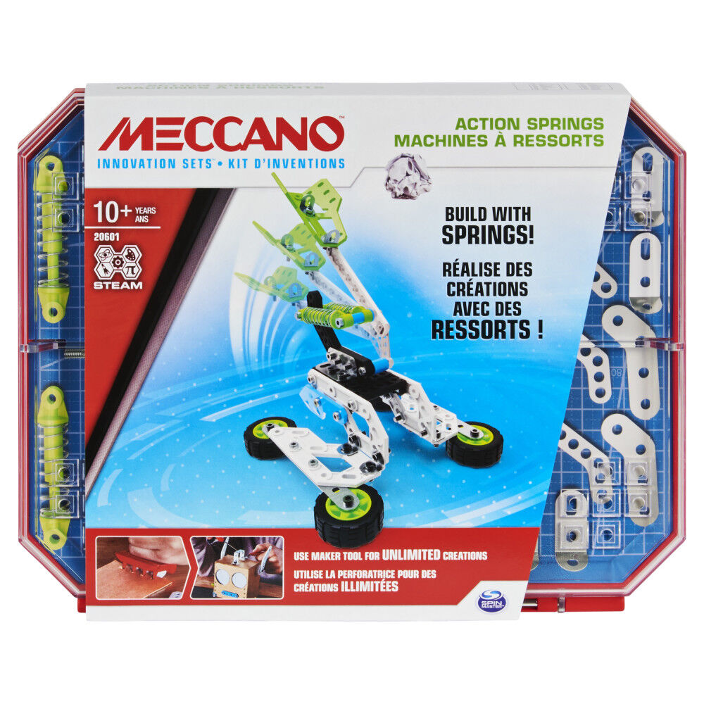for Kids Aged MECCANO 6053909 Action Springs Innovation Set STEAM Building Kit 