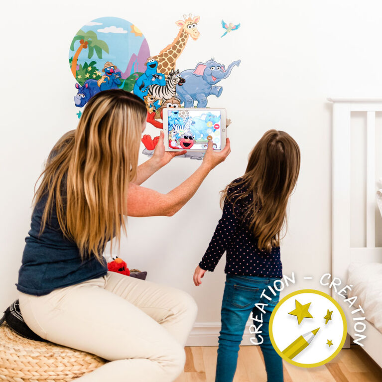 Wall Stories autocollant muraux pour enfants - Découvrir les couleurs -  Autocollants muraux interactifs pour chambre d'enfants - Grand autocollant  mural avec application de jeu et d'activité gratuite