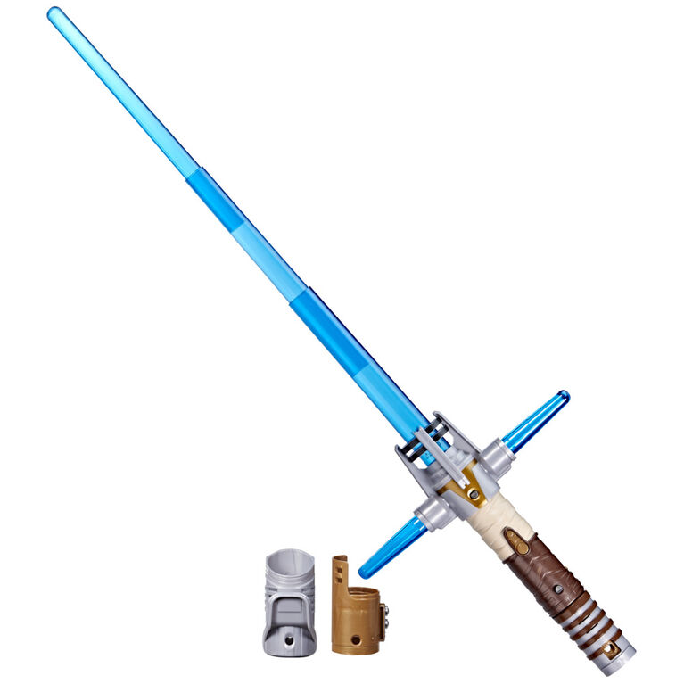 Star Wars Lightsaber Forge Obi-Wan Kenobi Jedi Master Set, Electronic Extendable Blue Lightsaber Toy - R Exclusive