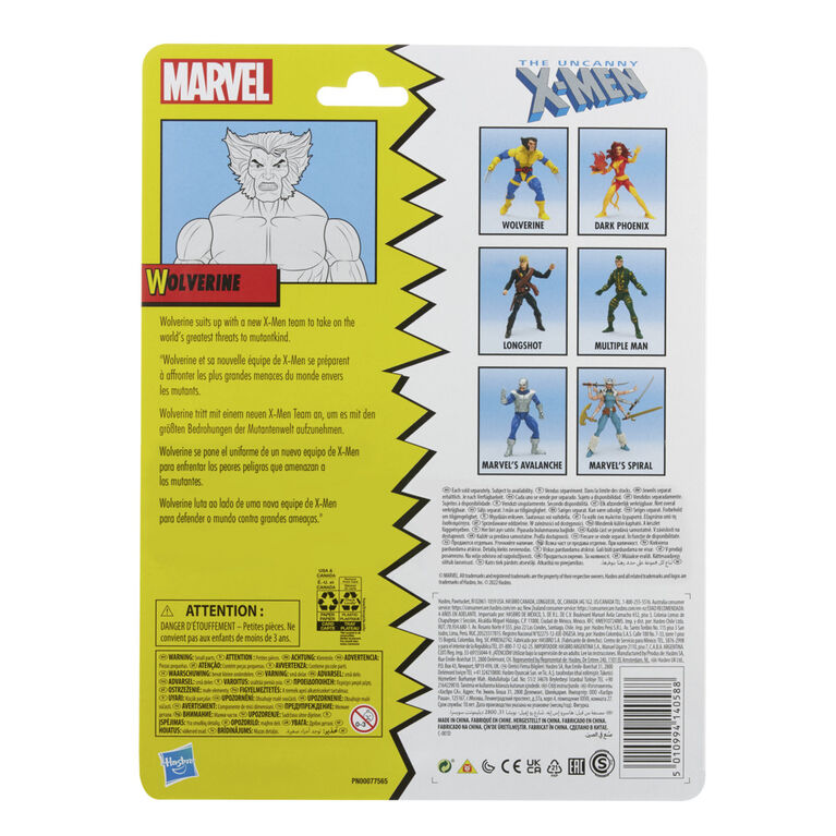 Marvel Legends Series X-Men, figurine articulée Wolverine classique de 15 cm, 3 accessoires