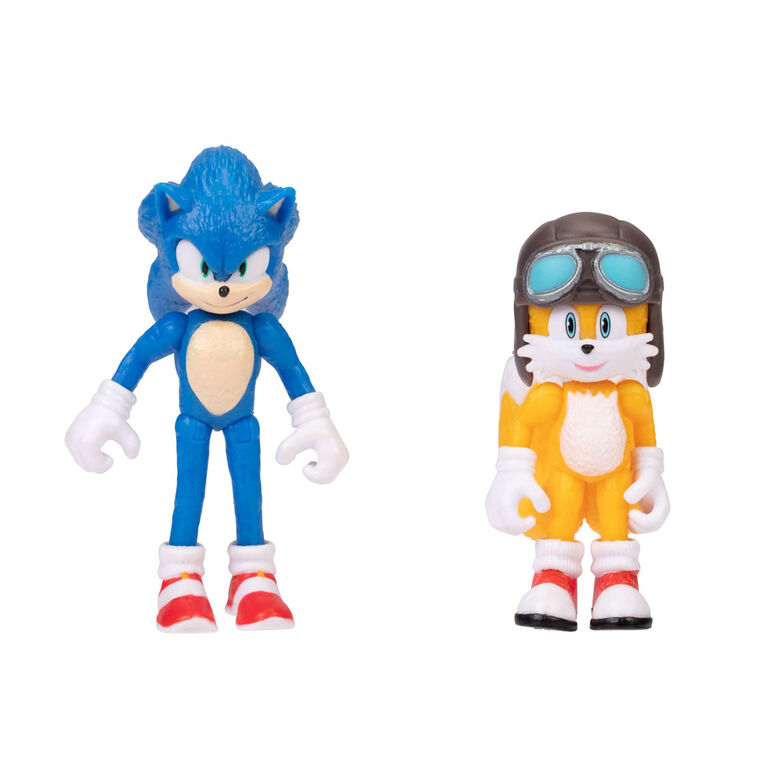 Tornado, le biplane, avec figurines Sonic et Tails du film Sonic le Hérisson 2 