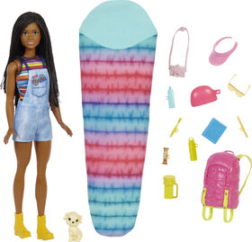 ​Barbie It Takes Two "Brooklyn" Camping Doll (11.5 in Brunette with Braids) with Pet Puppy