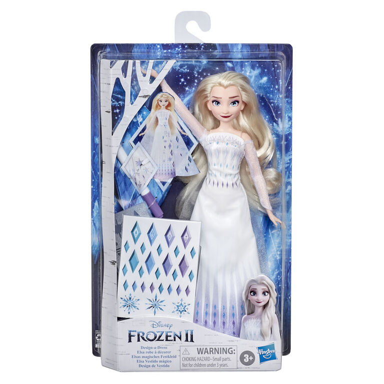 Disney's Frozen 2 Design-a-Dress Elsa Fashion Doll With Stickers, Marker, and Stencil