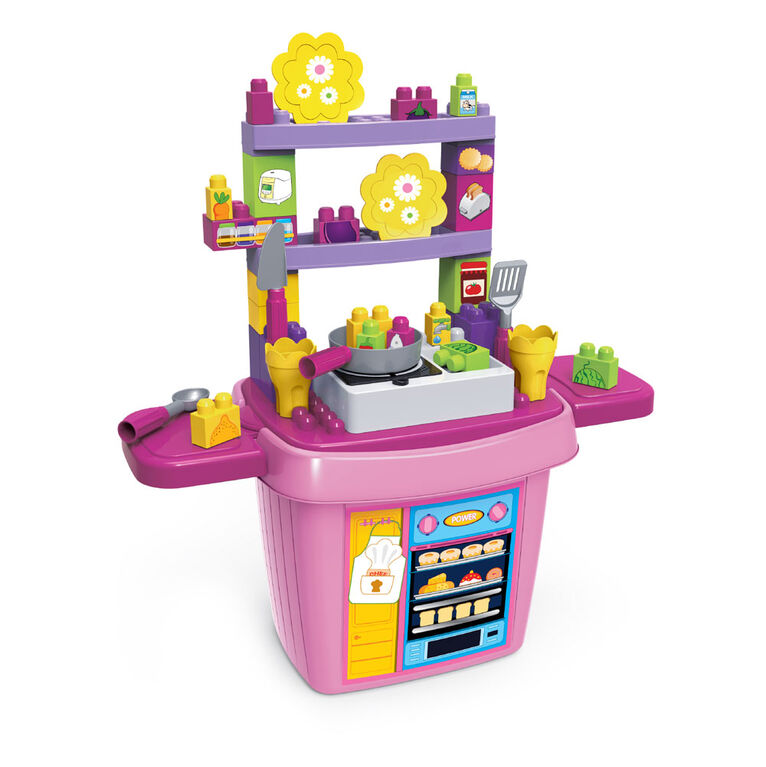 Toy Chef Children's Baking Kitchen Block Set With Interactive Lights