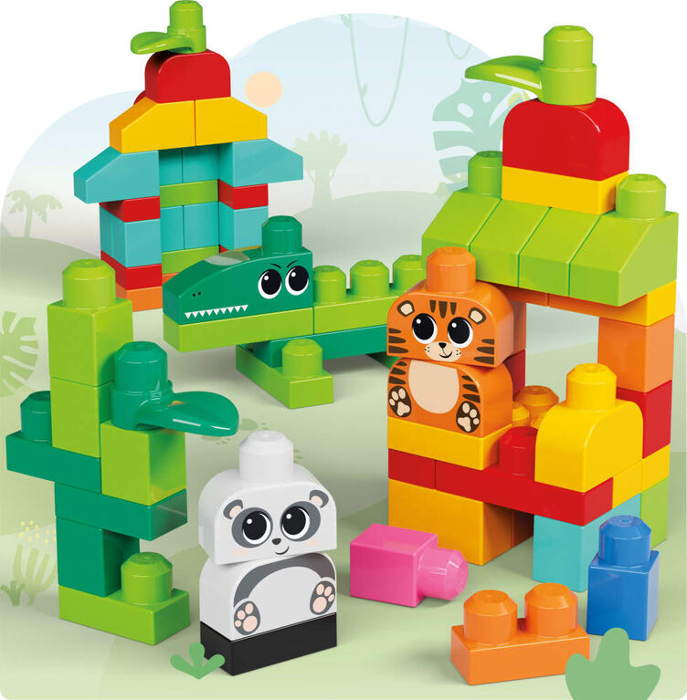 MEGA BLOKS Fisher-Price Animal Blocks Building Toy with Storage (250 Pieces) for Toddler
