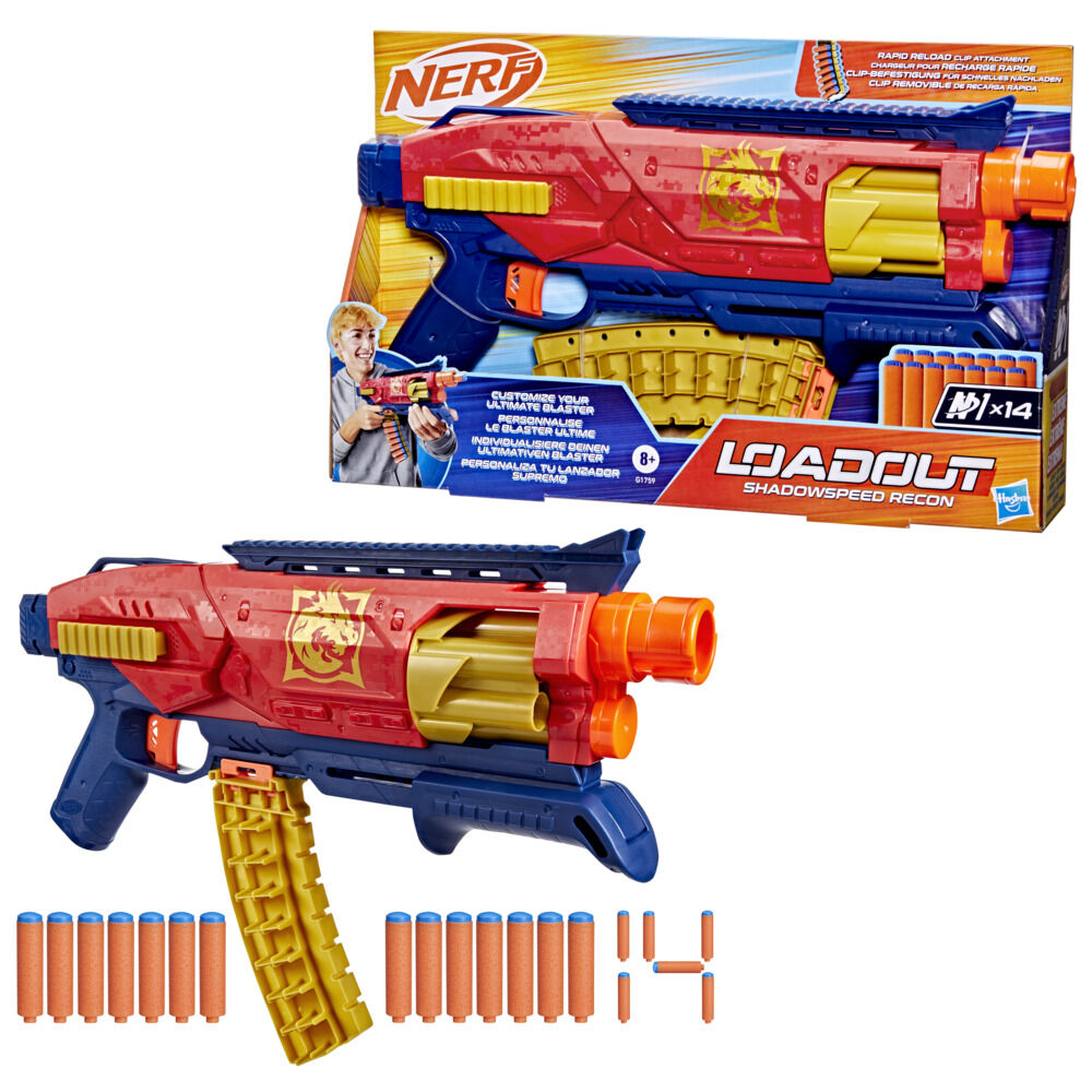 Nerf Loadout Shadowspeed Recon Blaster and 14 N1 Darts