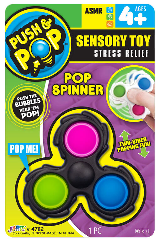 Push and Pop Sensory Toy Pop Spinner - Édition anglaise