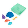 Kinetic Sand Sandbox Set, 1lb Blue Play Sand, Sandbox Storage, 4 Molds and Tools, Sensory Toys