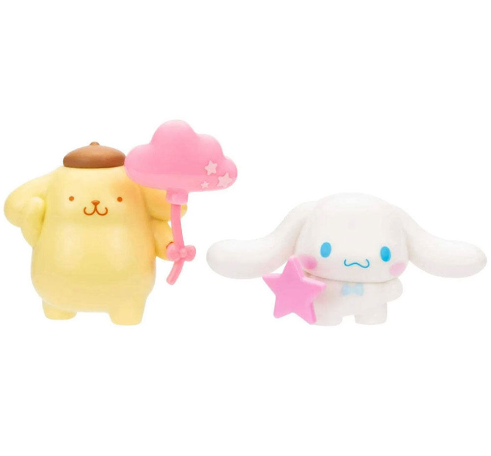 Hello Kitty et ses amis, ensemble de 2 figurines : Pays des rêves - Cinnamoroll Star & Pompompurin Cloud Balloon