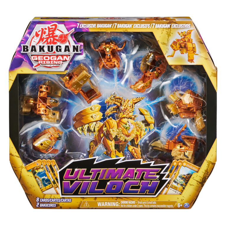 Bakugan Ultimate Viloch, 7-in-1 Exclusive Bakugan, Includes BakuCores and Trading Cards, Geogan Rising Collectible Action Figure