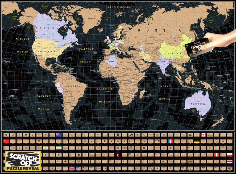 Scratch Off: World Map Scratch - 1000 pcs