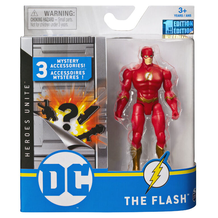 DC Comics 4-Inch The Flash Action Figure with 3 Mystery Accessories, Adventure 1