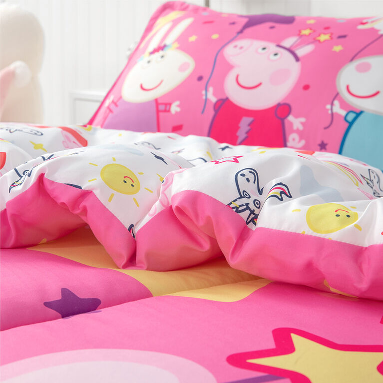 Peppa Pig 5 Piece Twin Comforter Set, Peppa Pig Queen Size Bedding