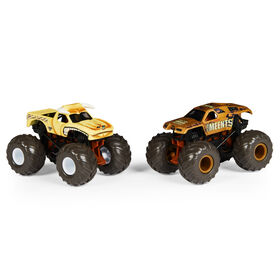 Monster Jam, Official Bulldozer vs. Team Meents Color-Changing Die-Cast Monster Trucks, 1:64 Scale