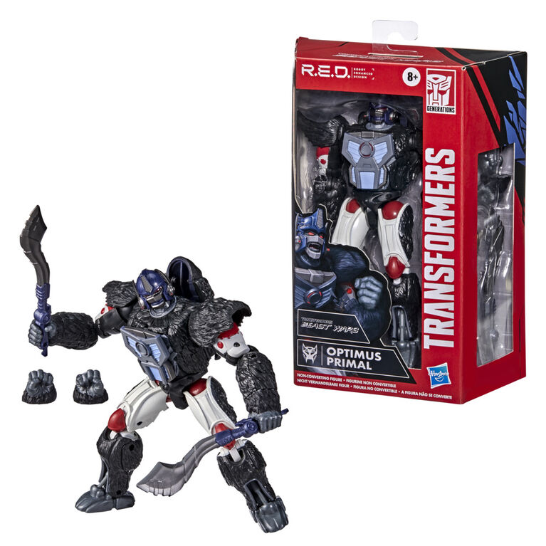 Transformers R.E.D. [Robot Enhanced Design], figurine Optimus Primal de 15 cm, non convertible, dès 8 ans