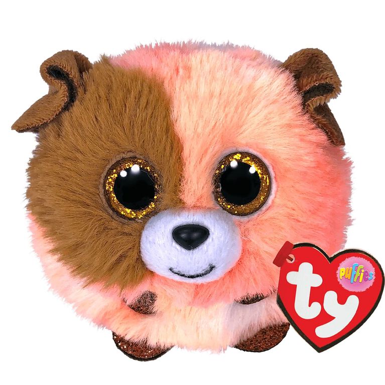 Ty Puffies Mandarin Orange And Brown Dog