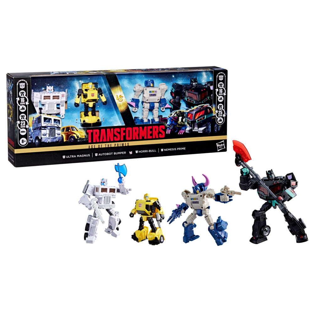 Transformers Age of the Primes Autobots contre Decepticons, pack de 4 figurines