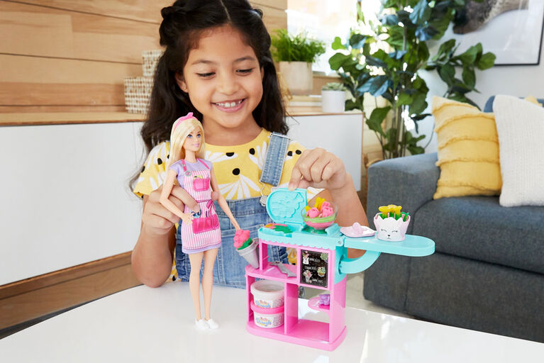 Barbie-Coffret Fleuriste avec Poupée, Pâte à modeler et plus