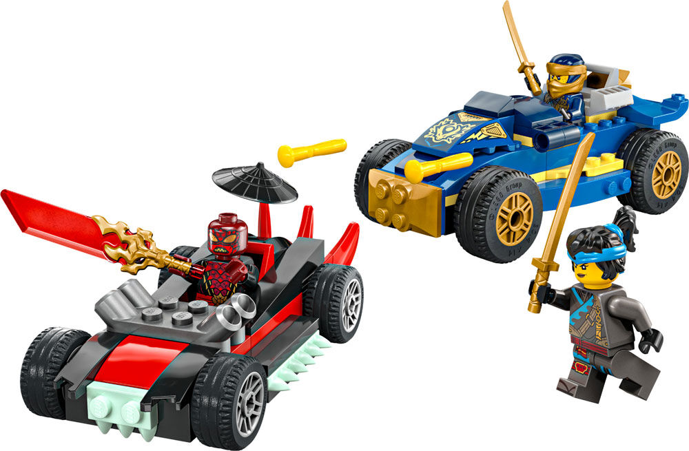 LEGO NINJAGO Rogue vs. Drix Race Car Duel Building Toy for Preschool Kids, Boys & Girls, 4+ - 71840