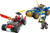 LEGO NINJAGO Le Duel de Voitures de Course entre Rogue et Drix, Ensemble de Jeu de Jouet de Ninja avec 3 Figurines Incluant Nya 71840