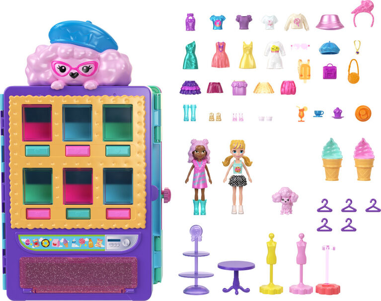 Polly Pocket-Collection bonbon-Coffret avec 2&nbsp;poup&eacute;es (8&nbsp;cm), distributeur, plus de 35&nbsp;accessoires