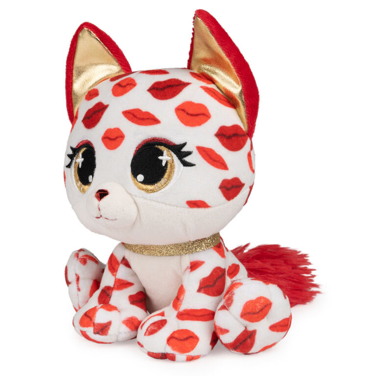 P.Lushes Pets Gem Stars Collection, Scarlett Smooches Fox Stuffed Animal, White/Red, 6"