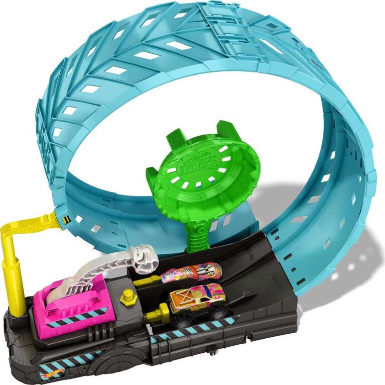 HotWheels - Monster Trucks - Coffret Phosphorescent Défi Looping - Notre exclusivité