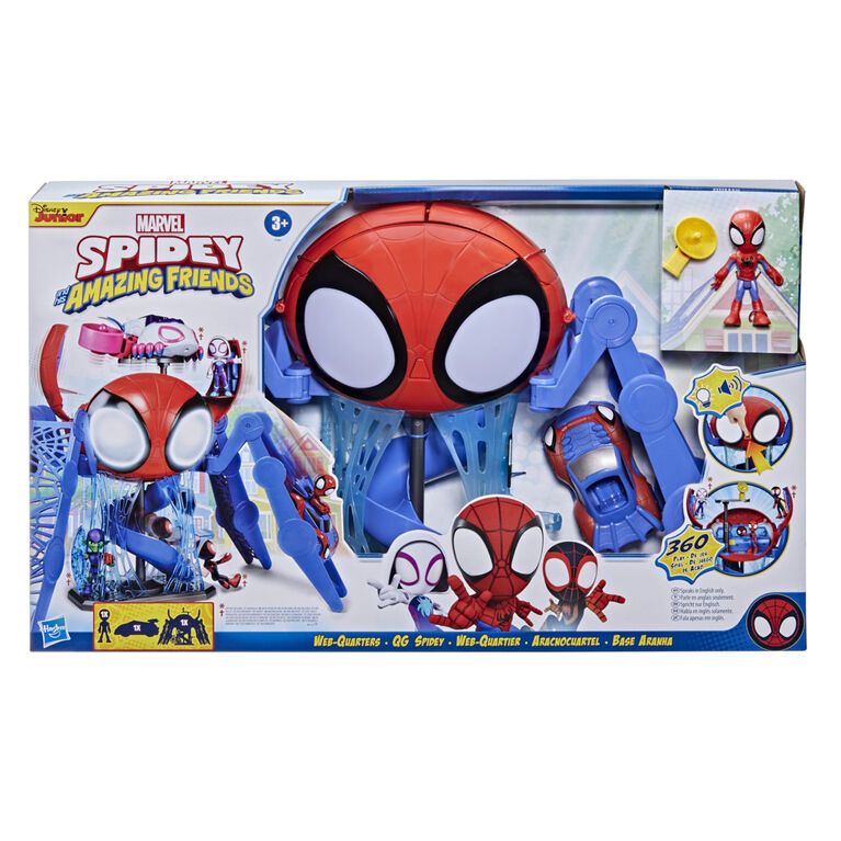 Marvel Spidey and His Amazing Friends Web-Quarters Playset With Lights and  Sounds - English Edition