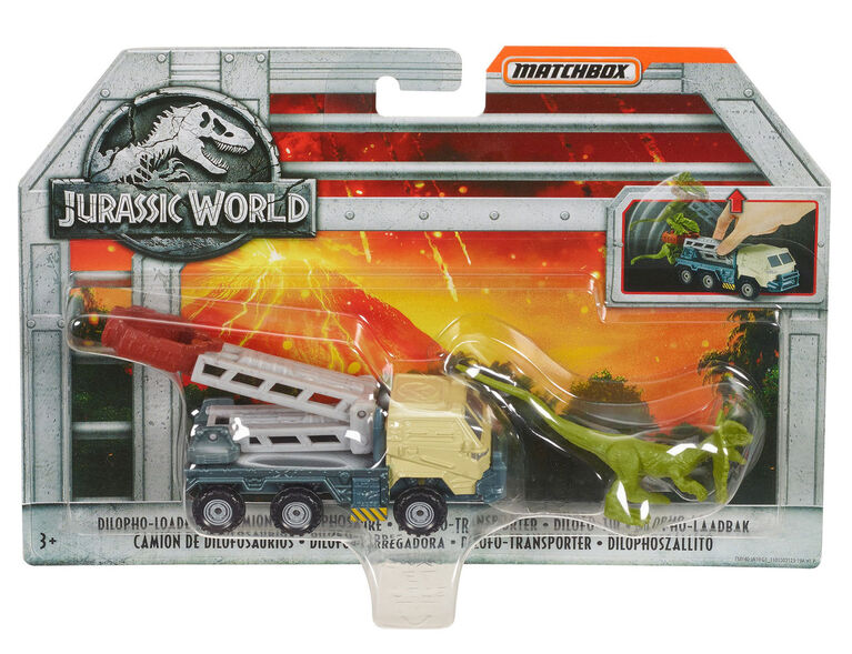 Matchbox Jurassic World Dino Transporters Dilopho Loader Vehicle And Figure Toys R Us Canada Jurassic world attack pack troodon review + giveaway!! matchbox jurassic world dino transporters dilopho loader vehicle and figure