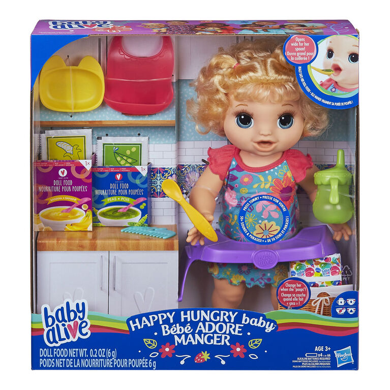 Baby Alive Happy Hungry Baby Blond Curly Hair