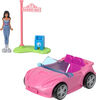 Barbie Mini BarbieLand Doll & Toy Vehicle Sets, 1.5-inch Barbie Doll & Iconic Toy Vehicle with Color-Change Surprise - Convertible